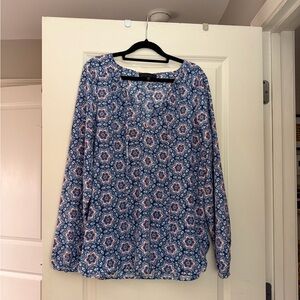 Sanctuary Blue and Pink Patterned Blouse